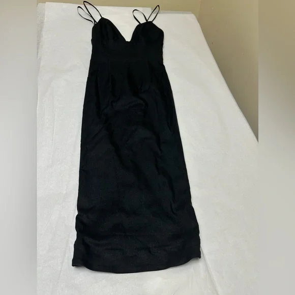 slim fit dress slacks Baltic Born Womens Moore Ribbed Tank Midi Dress | Black main image 1